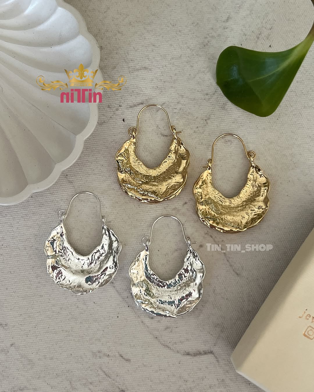 گوشواره ژورنالی طلایی و نقره ای
