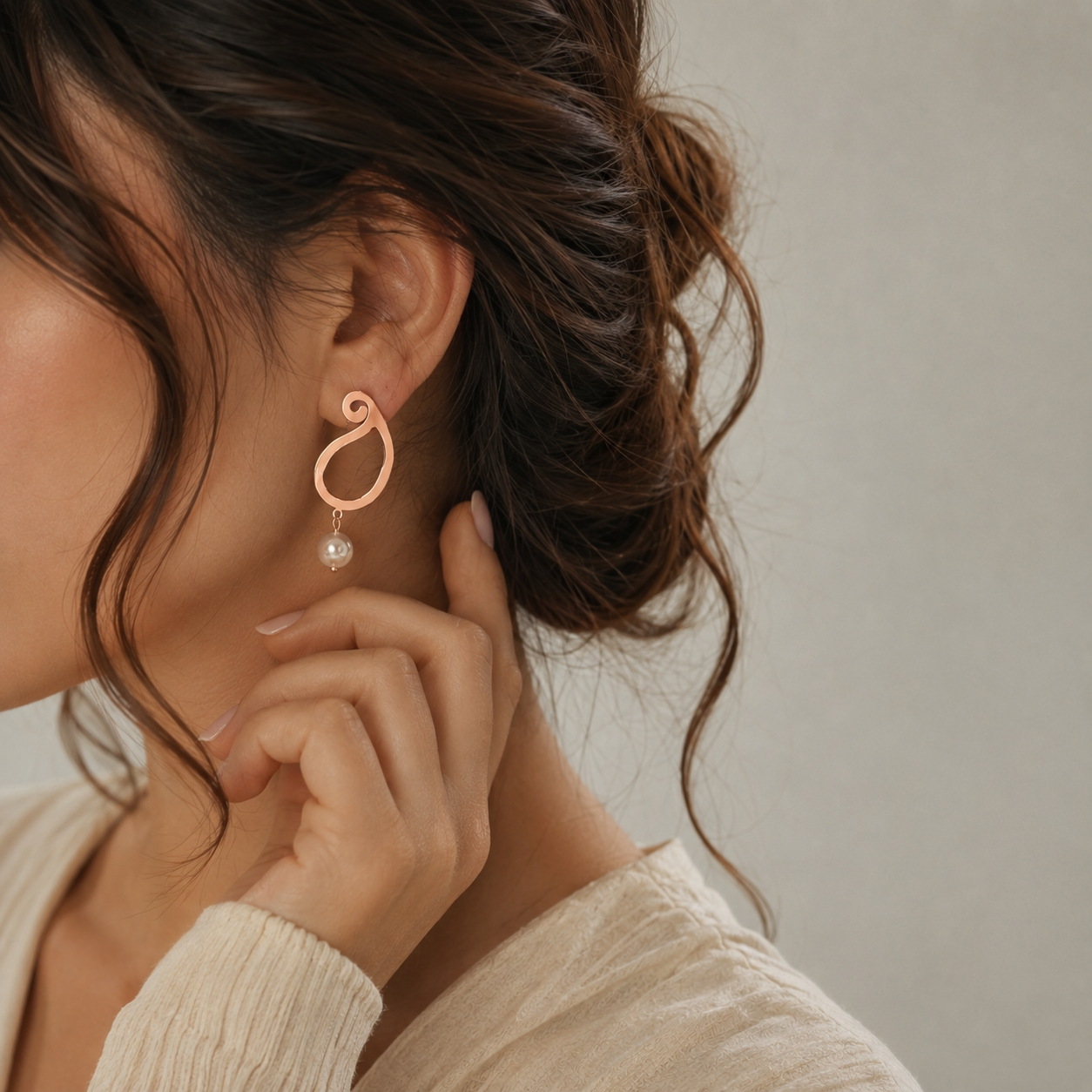 گوشواره اشکی اسلیمی استیل ضد حساسیت